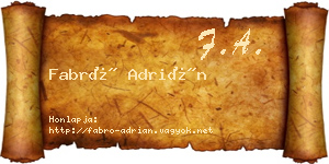 Fabró Adrián névjegykártya